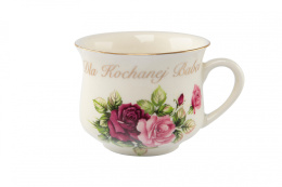 Ceramiczny kubek dla kochanej babci z różami