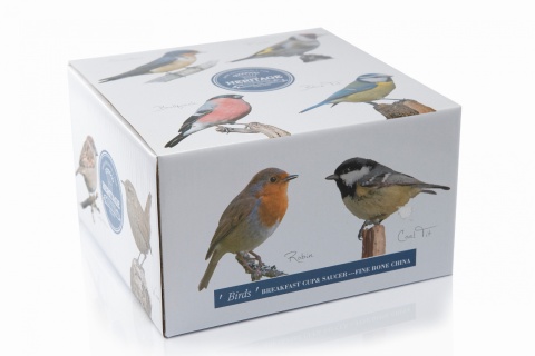 Duża filiżanka porcelanowa angielska jumbo ptaki