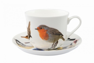 Duża filiżanka porcelanowa angielska jumbo ptaki
