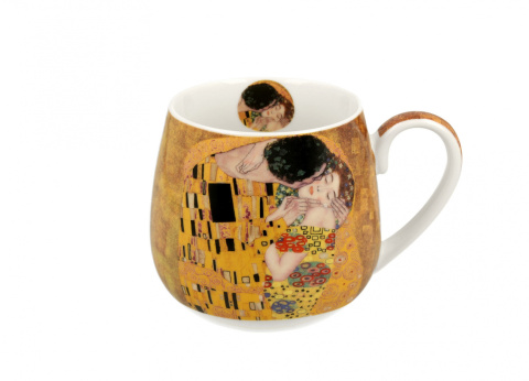 Kubek porcelanowy na prezent baryłka Klimt Pocałunek