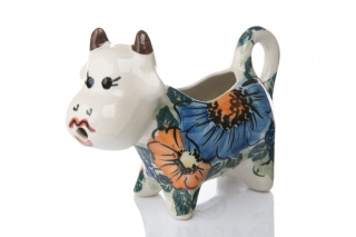 Mlecznik z ceramiki Bolesławiec unikalny wzór krówka