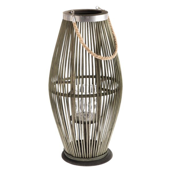 Modny lampion lampka bambusowa zielona latarnia do ogrodu
