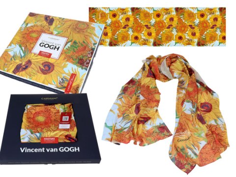 Szal Van Gogh Słoneczniki Carmani chusta ozdobna na szyję