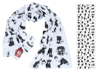Szal Koci świat Carmani chusta ozdobna na szyję Crazy Cats