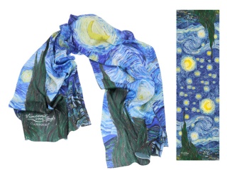 Szal Van Gogh Gwiaździsta Noc Carmani chusta ozdobna na szyję