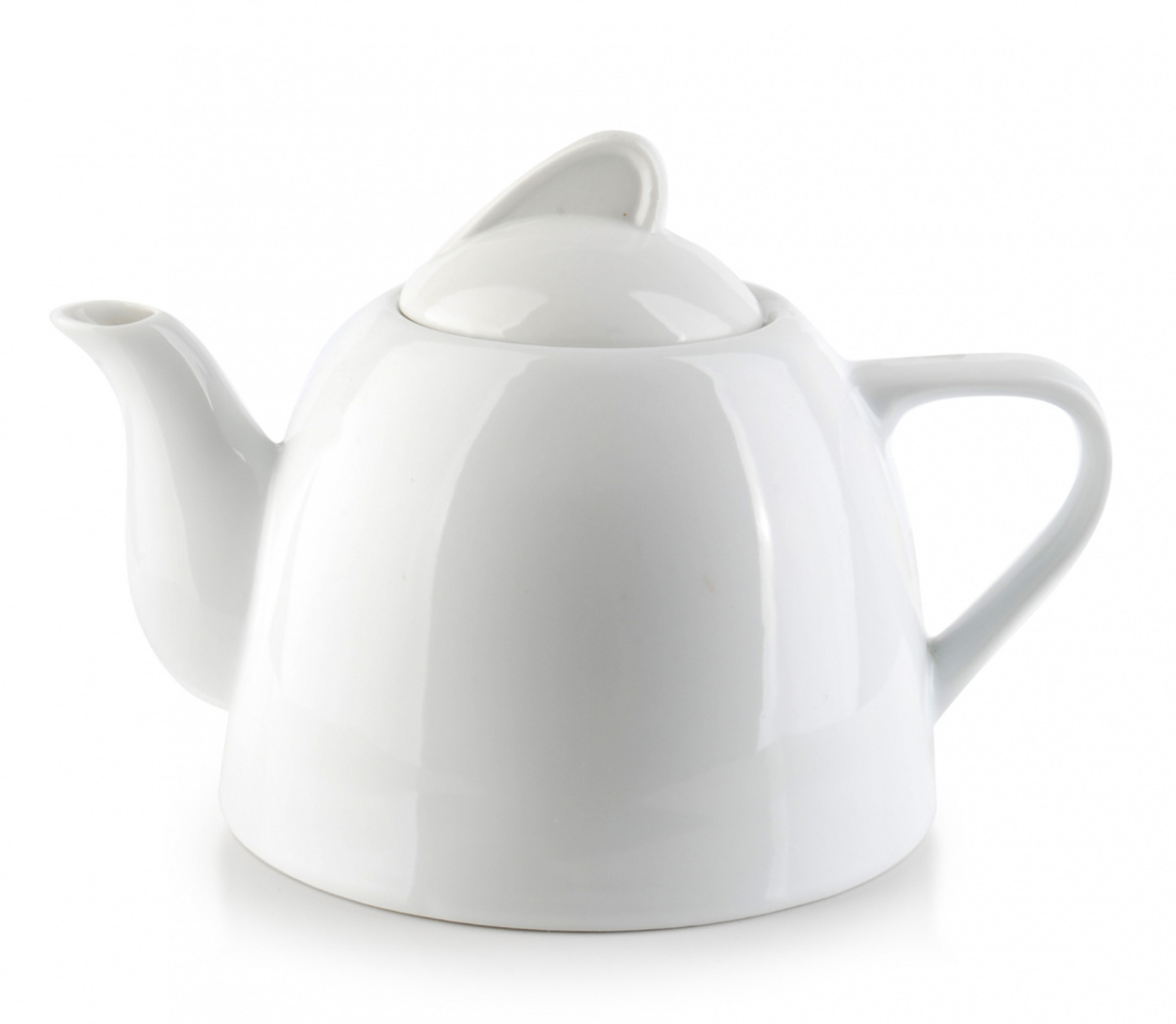 Biały dzbanek do herbaty bez zdobień porcelanowy