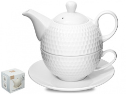 Biały komplet do parzenia herbaty tea for one Bella Fiore