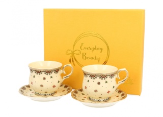 Dwie filiżanki ze spodkami espresso Casablanca na prezent