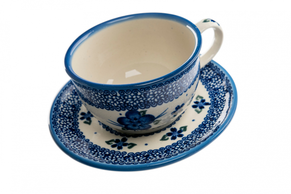 Filiżanka z dzbankiem ceramiki Bolesławiec tea for one