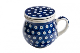 Kubek Bolesławiec klasyczny z sitkiem zaparzacz