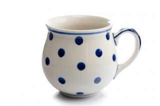 Kubek z ceramiki Bolesławiec oryginalny groszki