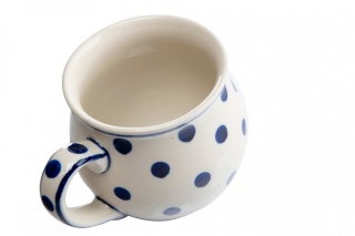 Kubek z ceramiki Bolesławiec oryginalny groszki