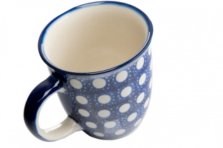 Kubek z ceramiki Bolesławieckiej wzór groszki