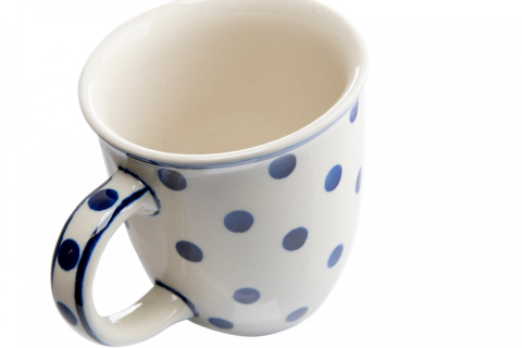 Kubek z ceramiki Bolesławieckiej wzór groszki