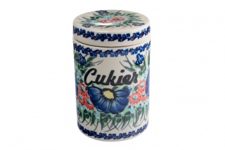 Pojemnik kuchenny na cukier kwiaty Bolesławiec
