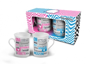 2 kubki porcelanowe Wspaniała Wspaniały prezent ślub