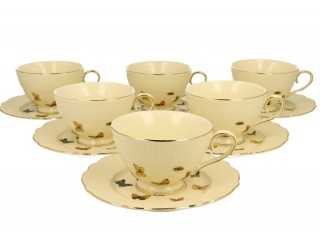 6 Filiżanek ze spodkami Motylki na prezent ekskluzywne