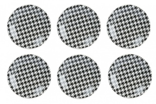 6 talerz deserowych pepitka Mieroszów biało czarne