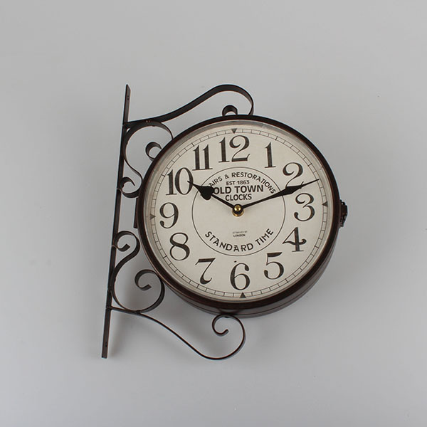 Zegar z termometrem na ścianę dwustronny arabskie cyfry