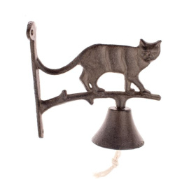 Dzwon żeliwny z kotem do powieszenia dzwonek do drzwi
