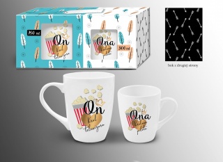 2 kubki ceramiczne dla pary On król ona królowa prezent