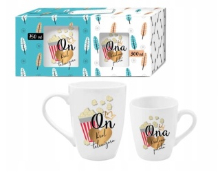 2 kubki ceramiczne dla pary On król ona królowa prezent
