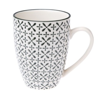 Ceramiczny kubek marokański biały zielony na prezent