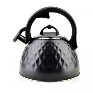 Czajnik metalowy czarny mat 3 litry Cookini Diamond gwizdek