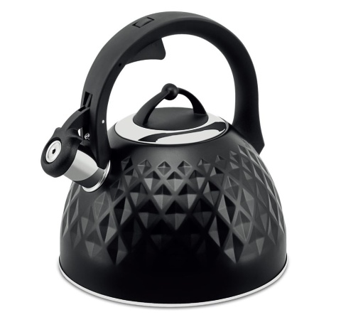 Czajnik metalowy czarny mat 3 litry Cookini Diamond gwizdek
