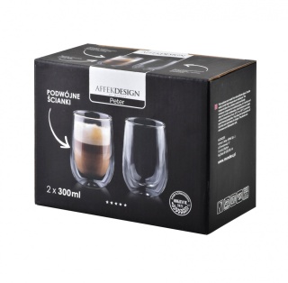 Komplet 2 kubków szklanek termicznych Peter 300 ml urodziny
