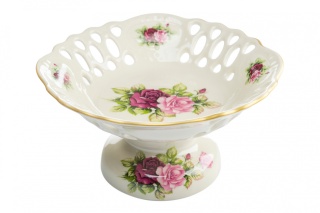 Owocarka na nóżce róża Mieroszów na owoce patera