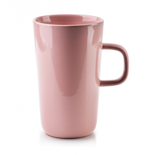 Wysoki różowy porcelanowy kubek 540 ml Nadine do herbaty