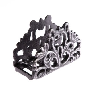 Żeliwny serwetnik uchwyt srebrny na serwetki na stół