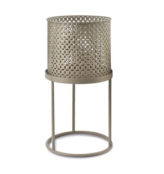 Ażurowa stylowya beżowa osłonka ze stojakiem doniczka L