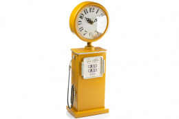 Żółty zegar replika arabskie cyfry metalowy dystrybutor paliwa