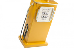 Żółty zegar replika arabskie cyfry metalowy dystrybutor paliwa