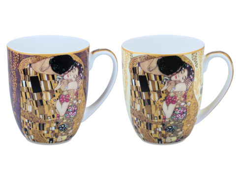 Zestaw 2 kubków na prezent Klimt Pocałunek Carmani