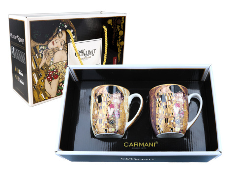 Zestaw 2 kubków na prezent Klimt Pocałunek Carmani