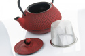 Dzbanek żeliwny do herbaty czerwony z sitkiem 800 ml