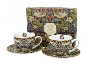 2 filiżanki ze spodkami Morris blue na urodziny malarstwo