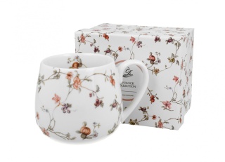 Kubek porcelanowy na prezent baryłka Safa kwiaty