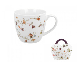 Duży kubek porcelanowy na prezent urodziny Safa kwiaty
