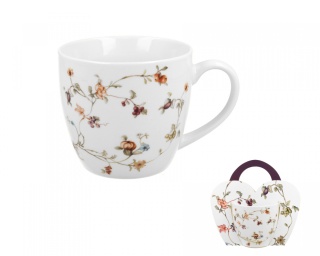 Duży kubek porcelanowy na prezent urodziny Safa kwiaty