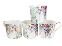 Wyjątkowy zestaw 4 kubków porcelana malvern kwiaty