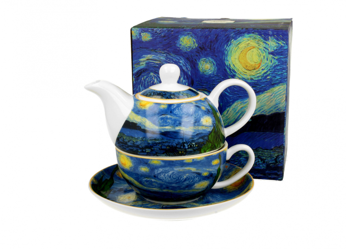 Filiżanka z imbrykiem tea for one Van Gogh Gwiaździsta noc