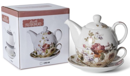 Zestaw filiżanka z imbryczkiem tea for one róże różyczki