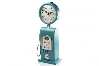 Niebieski zegar arabskie cyfry metalowy dystrybutor paliwa