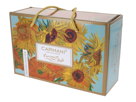 2 filiżanki ze spodkami espresso Gogh Słoneczniki Carmani