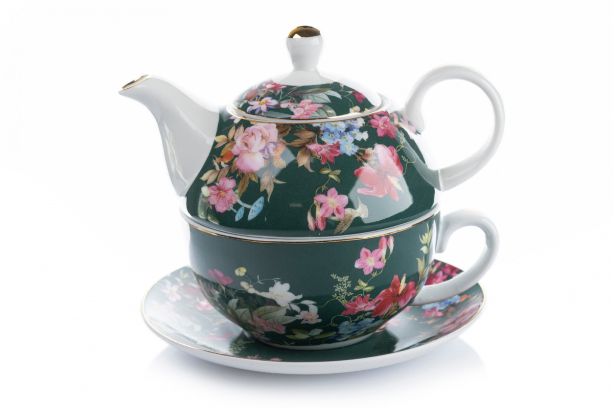 Filiżanka z imbrykiem English Collection tea for one zieleń