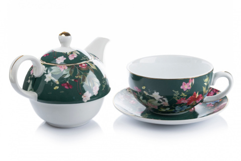 Filiżanka z imbrykiem English Collection tea for one zieleń